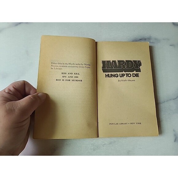 Hardy Hung Up To Die By Martin Meyers Paperback - Picture 3 of 10